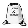 i'm so fly Drawstring Bags
