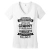 Super Cool Granny Of A Freaking Awesome Granddaughter Women's V-Neck T-Shirt