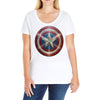 cotton captain america shield distressed, ideal gift or present Ladies Curvy T-Shirt