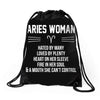 Aries Woman Drawstring Bags
