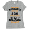 Super Cool Son Of A Freaking Awesome Dad Ladies Fitted T-Shirt