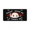 January Peeking Out Baby Boy License Plate