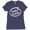 baby inside sticker vinyl decal Ladies Fitted T-Shirt