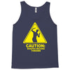 caution shapes being thrown printed Tank Top