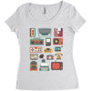 vintage electronic retro technology Women's Triblend Scoop T-shirt