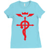 fma full metal alchemist cross inspired ladies Ladies Fitted T-Shirt