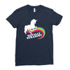 totally straight funny rainbow unicorn gay pride novelty fashion Ladies Fitted T-Shirt