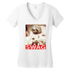 sloth astronaut swag Women's V-Neck T-Shirt