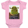 shrek mug shot funny Baby Bodysuit