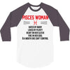 Pisces Woman 3/4 Sleeve Shirt