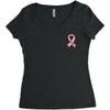 breast cancer ribbon survivor pocket Women's Triblend Scoop T-shirt