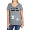 Baby On Board with Stork Ladies Curvy T-Shirt