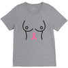 breast with pink ribbon V-Neck Tee