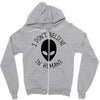i don't believe in humans Zipper Hoodie