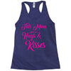 this mom hugs kiss es Racerback Tank