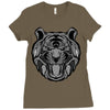 tiger zentangle Ladies Fitted T-Shirt