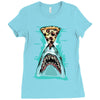 pizza shark graphic Ladies Fitted T-Shirt