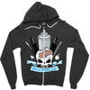 skull emblem Zipper Hoodie