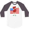 bacon american flag dab 3/4 Sleeve Shirt
