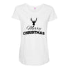 buck merry christmas Maternity Scoop Neck T-shirt