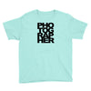 photographer camera photography modern text photos scrapbook geek t sh Youth Tee