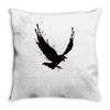 black raven with red eye Throw Pillow