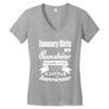 January Girls Are Sunshine Mixed With A Little Hurricane Women's V-Neck T-Shirt