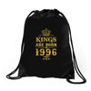 kings are born in 1996 Drawstring Bags