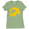 beach silhouette birds sand sunset Ladies Fitted T-Shirt
