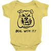 deal with it angry pitbul Baby Onesie