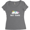 Unicorn Says Not Today Women's Triblend Scoop T-shirt