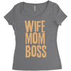wife mom boss Women's Triblend Scoop T-shirt