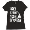 eat sleep sail repeat Ladies Fitted T-Shirt