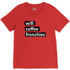 wifi, coffee, frenchies V-Neck Tee