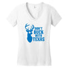 don't buck with texas funny Women's V-Neck T-Shirt
