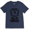 Never Underestimate Old Man Who Was Born February V-Neck Tee