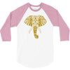 tribal print elephant geometric gold animals cool 3/4 Sleeve Shirt