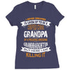 Super Cool Grandpa Of A Freaking Awesome Granddaughter Ladies Fitted T-Shirt