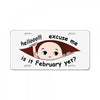 February Peeking Out Baby Boy License Plate