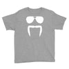 aviator sunglasses horseshoe fu manchu biker mustache Youth Tee