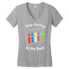 stop staring at my rack Women's V-Neck T-Shirt