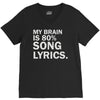 my brain is 80% song lyrics V-Neck Tee