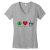 peace love coffee (2) Women's V-Neck T-Shirt