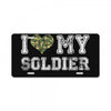 i love my soldier regular camouflage License Plate