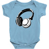 headphones black humor Baby Onesie