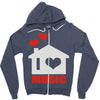 new i love house Zipper Hoodie