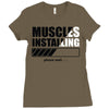 muscles installing Ladies Fitted T-Shirt