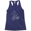 shark riding bicycle bike funny Racerback Tank