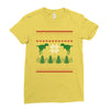 ugly dinosaur christmas Ladies Fitted T-Shirt