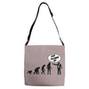 stop following me monkey Adjustable Strap Totes